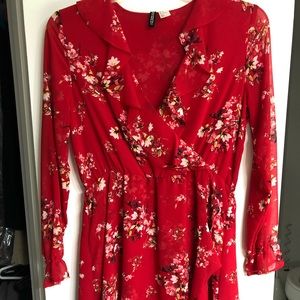 H & M Red Flower Dress